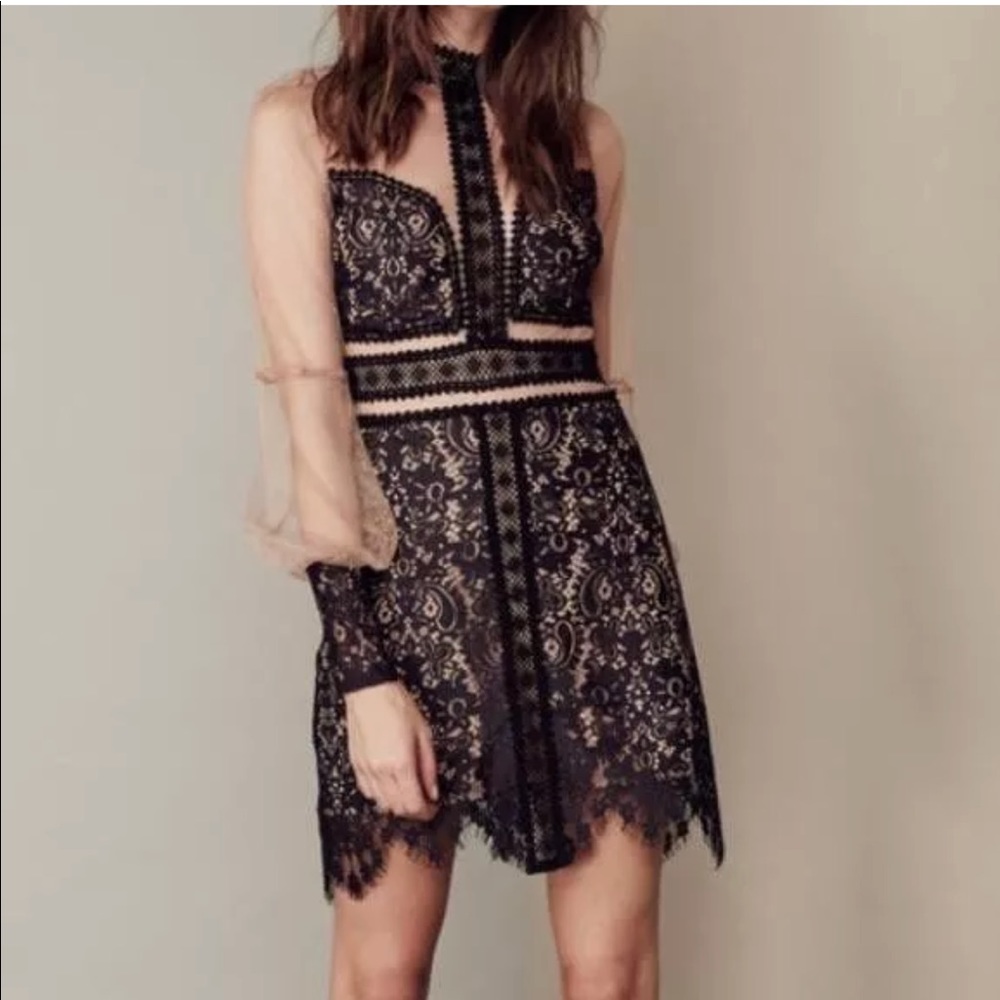 SOLD✨For love & lemons Vivian illusion dress